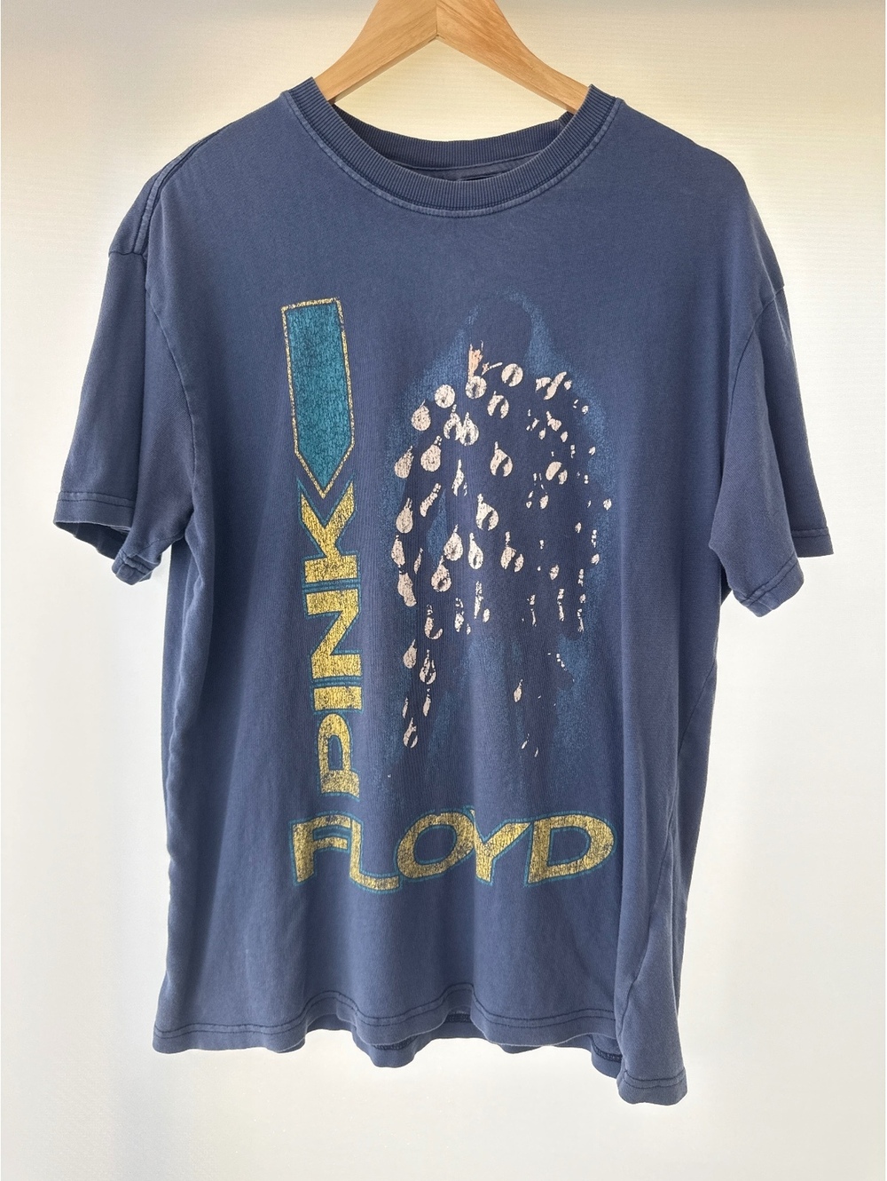 Pink Floyd Division Bell T Shirt S Blue Distressed Graphic Band Tee Oversized
